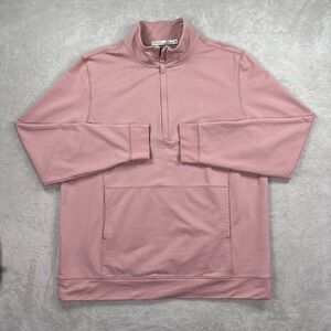 Criquet Quarter Zip Pullover Men XXL Pink Pima Cotton Stretch Preppy Casual Golf